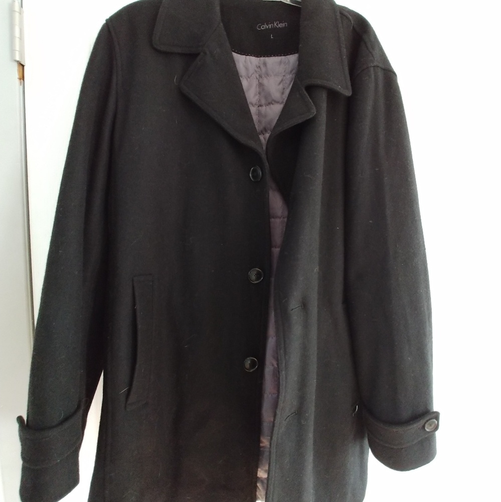 Mens Calvin Klein Black Peacoat